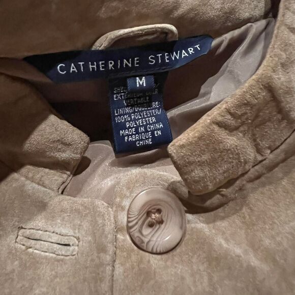 Vintage 90’s/00’s Tan Suede Button-up Jacket W/ Flattering, & Adorable Stitching - Picture 6 of 8